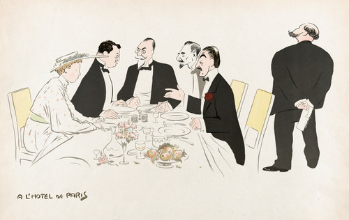Digital Print - A L'Hotel de Paris (gentleman with dark red carnation), from Monte Carlo by Georges Goursat (Sem)