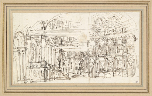 Digital Print - Study of a Stage Design for the Hall of aPalace by Giuseppe Valeriani