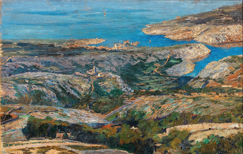 Digital Print - A View of Plase on the Adriatic Coast by Menci Clement Crni