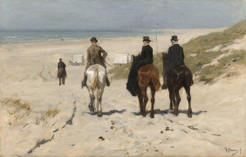 Digital Print - Morning Ride along the Beach by Anton Mauve