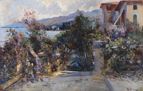 Digital Print - Kstenlandschaft bei Abbazia by Leontine von Littrow Digital Print - Kstenlandschaft bei Abbazia by Leontine von Littrow