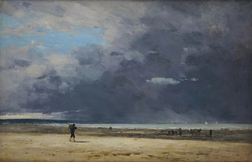 Digital Print - Deauville, mare basse by Eugne Boudin