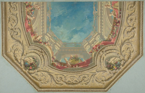 Digital Print - Design for Octagonal Ceiling in the Pless House, Berlin by Jules-Edmond-Charles Lachaise