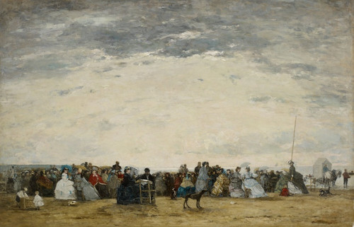 Digital Print - Vacationers on the Beach at Trouville by Eugne Boudin