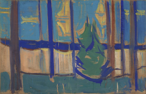 Digital Print - Beach Landscape with Trees and Boats by Edvard Munch