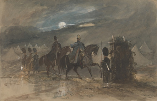 Digital Print - Camp at Chobham, 1853 with Officers and Sentry by George Bryant Campion