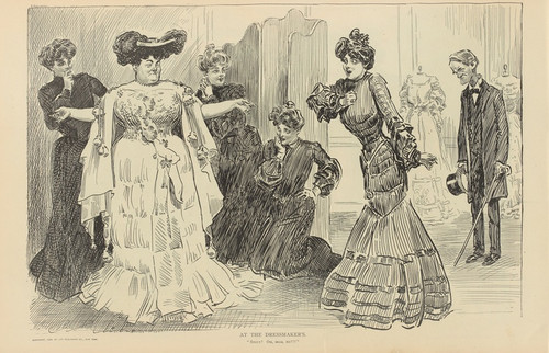 Digital Print - At the dressmakers by Charles Dana Gibson