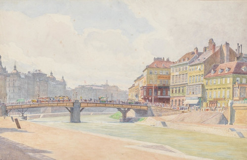 Digital Print - Ferdinandsbrcke Wien by Carl Mller