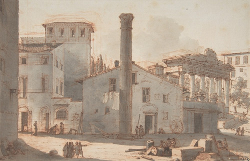 Digital Print - View of the Roman Forum with the Column of Phocas and the Temple of Saturn by Victor-Jean Nicolle