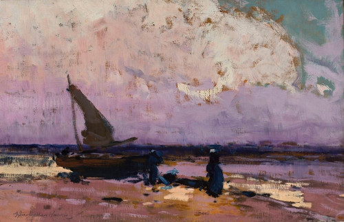 Digital Print - Sea and a sail boat by Wadysaw Wankie