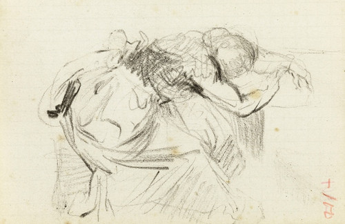 Digital Print - Etude de femme assise, l'avant du corps allong sur une table, la tte dans les bras by Jean-Baptiste Carpeaux