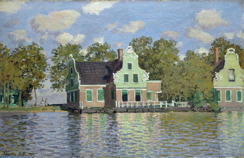 Digital Print - Houses by the Bank of the River Zaan by Claude Monet