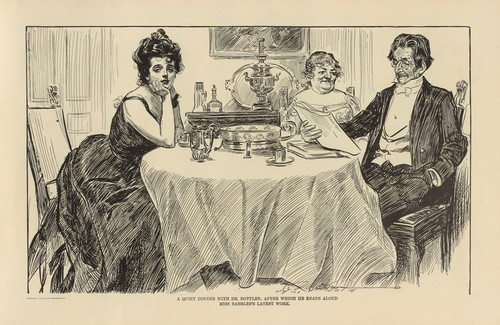 Digital Print - A quiet dinner with Dr. Bottles by Charles Dana Gibson
