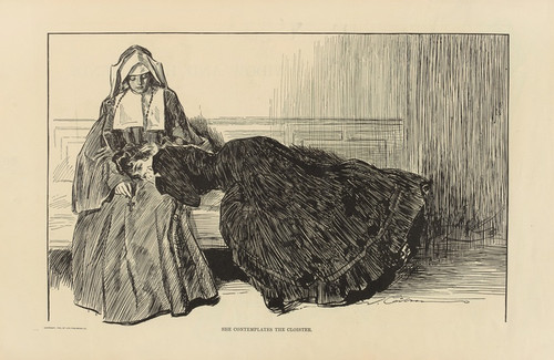 Digital Print - She contemplates the cloister by Charles Dana Gibson
