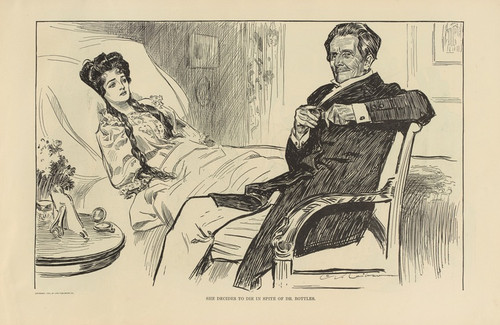 Digital Print - She decides to die in spite of Dr. Bottles by Charles Dana Gibson
