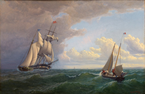 Digital Print - Whaler off the Vineyard-Outward Bound by William Bradford