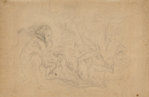 Digital Print - Herkules kaster Diomedes for hans egne heste by Eugne Delacroix