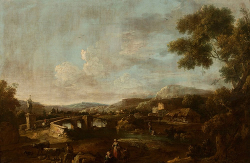 Digital Print - Landscape with staffage by Antonio Diziani