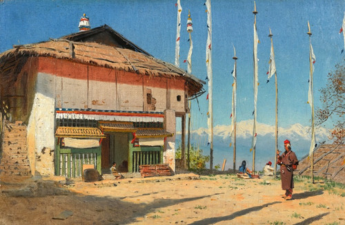 Digital Print - Buddhist Temple in Darjiling. Sikkim. by Vasily Vereshchagin