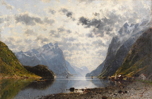 Digital Print - Norwegische Fjordlandschaft by Adelsteen Normann