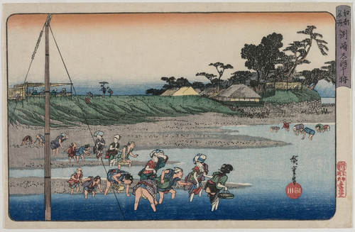 Digital Print - Gathering Shellfish at Low Tide at Susaki, from the series Famous Places in Edo by And Hiroshige
