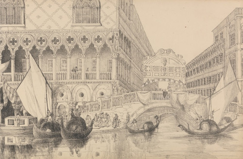 Digital Print - The Bridge of Sighs and part of the Doge's Palace by Sir Charles D'Oyly