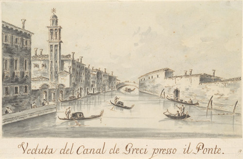 Digital Print - The Rio dei Greci, with the Ponte della Pieta in the Distance by Giacomo Guardi