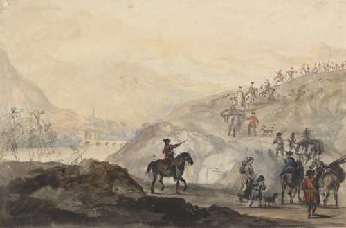 Digital Print - Cavalry Troops and Camp Followers on the Move by Peter Tillemans