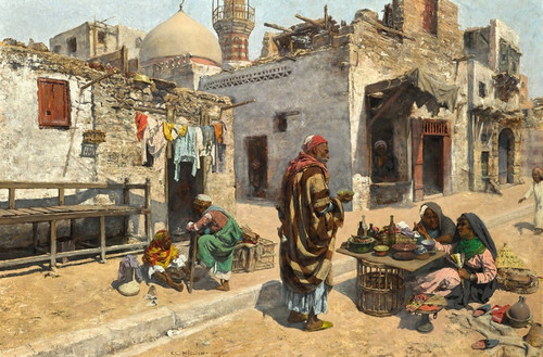Digital Print - Offering Refreshment, Cairo by Alphons Leopold Mielich Digital Print - Offering Refreshment, Cairo by Alphons Leopold Mielich