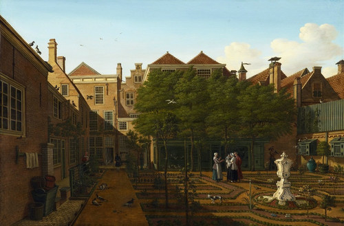 Digital Print - View of a Town House Garden in The Hague by Paulus Constantijn la Fargue