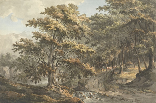 Digital Print - Landscape with River and Cattle Driver in Background by William P. Sherlock