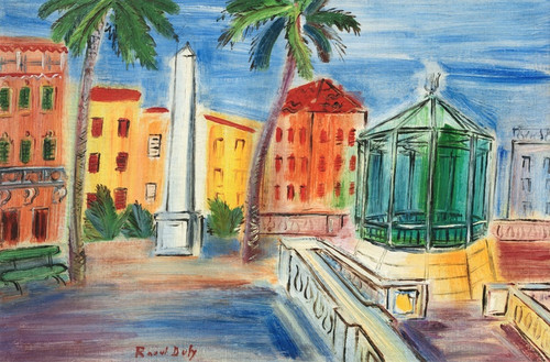 Digital Print - La Place d'Hyres, LOblisque et le kiosque  musique by Raoul Dufy