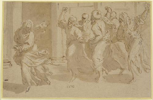 Digital Print - Christus entweicht vor den Pharisern by Jacopo Palma il Giovane