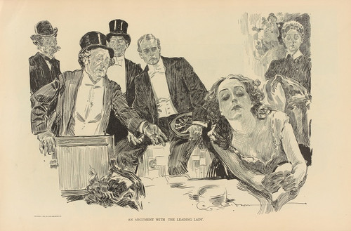 Digital Print - An argument with the leading lady by Charles Dana Gibson