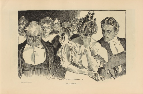 Digital Print - At a comedy by Charles Dana Gibson