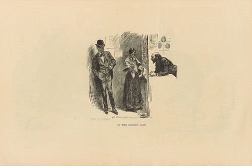 Digital Print - At the golden sign by Charles Dana Gibson