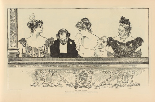 Digital Print - At the opera by Charles Dana Gibson