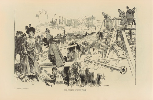 Digital Print - The streets of new york by Charles Dana Gibson