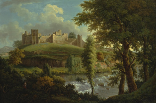 Digital Print - Ludlow Castle with Dinham Weir, from the South-West by Samuel Scott