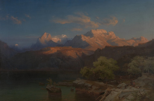 Digital Print - Landscape at dusk in Tyrol by Heinrich Funk