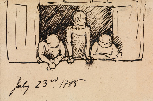 Digital Print - Study of Three Figures, Leaning on a Windowsill by Benjamin Robert Haydon