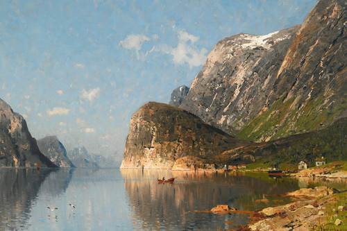 Digital Print - A Norwegian fjord by Adelsteen Normann