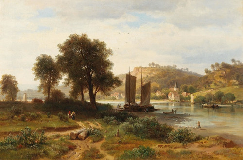 Digital Print - Dorf am Main, bei Wrzburg by Ludwig Halauska