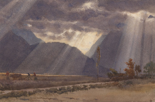 Digital Print - Landscape near Ageles - Gazost at the foot of the Pyrenees by Edward John Poynter