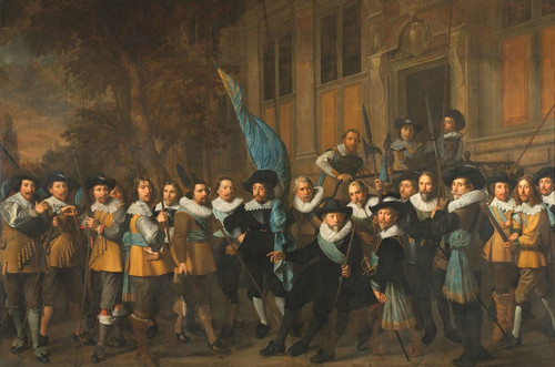 Digital Print - Officers and other civic Guardsmen of the IVth District of Amsterdam, under the Command of Captain Jan Claesz van Vlooswijck and Lieutenant Gerrit Hudde by Nicolaes Eliasz. Pickenoy
