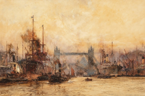 Digital Print - Tower Bridge, the Pool of London by Charles Edward Dixon Digital Print - Tower Bridge, the Pool of London by Charles Edward Dixon