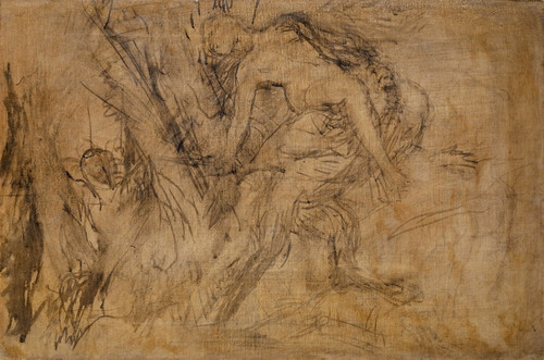 Digital Print - Study for 'Nymph on the Shoulders of Pan' by Arnold Bcklin
