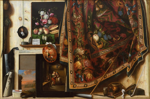 Digital Print - Trompe L'oeil. A Cabinet In The Artist's Studio by Cornelius Norbertus Gijsbrechts