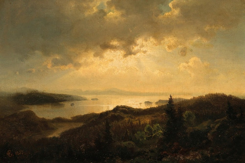 Digital Print - A Scene at Dusk in Norway by Hans Gude