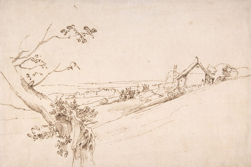 Digital Print - Landscape with a Gnarled Tree and a Farm by Anthony van Dyck